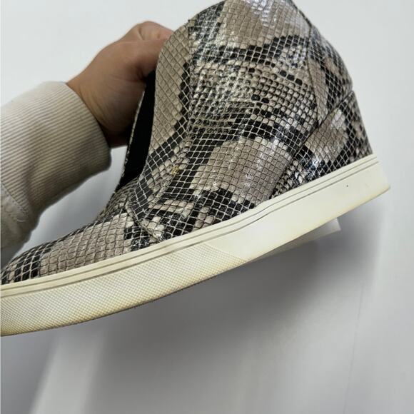 MIA Shoes‎ Womens 8.5 Christie Black Tan Snake Reptile Wedge Sneakers - Picture 5 of 12